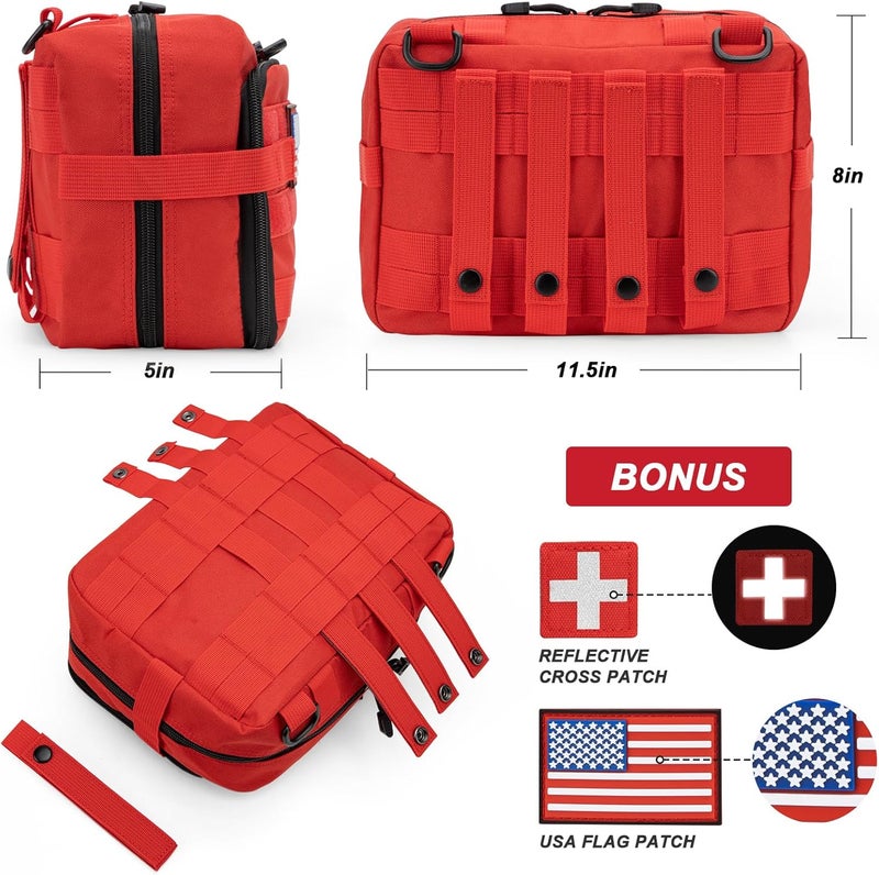 Jueachy Tactical Molle Pouch Large Admin Bag Utility Tool Pouches Molle Attachment EDC Pouches Expandable Molle Accessories Organizer Medical Pocket U.S.A Patch Included - Image 4